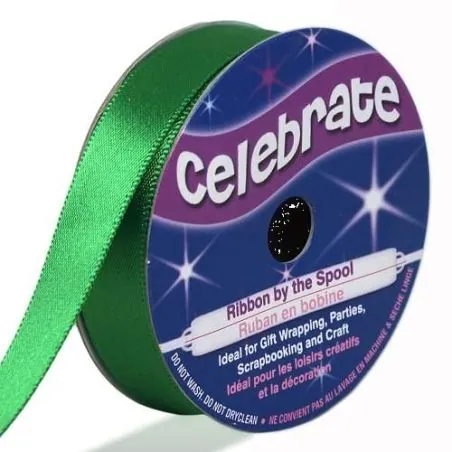 Ruban : Satin : 13 mm x 6 m : Polyester : Vert : A Ruban : Satin : 13 mm x 6 m : Polyester : Vert : A