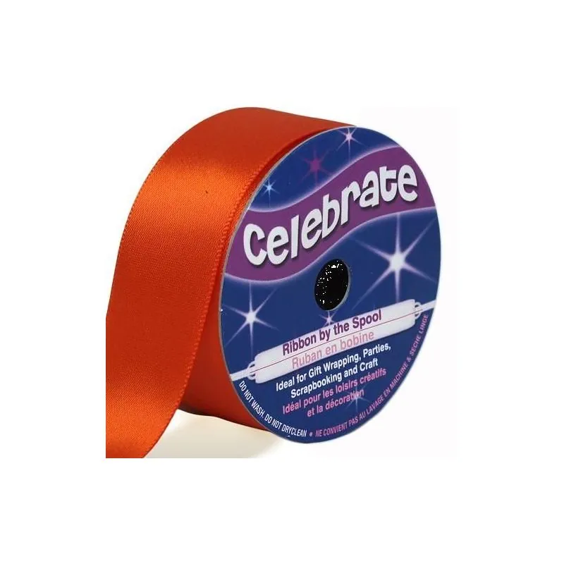 Ruban satin orange - long 4 m larg 25 mm Ruban satin orange - long 4 m larg 25 mm