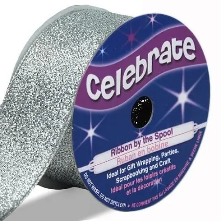 Ruban : Métallisé : 26 mm x 4 m : Nylon : Gris : B Ruban : Métallisé : 26 mm x 4 m : Nylon : Gris : B