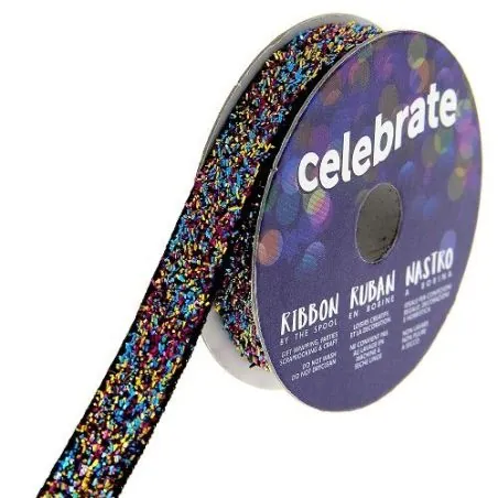Ruban : Brillant : 10 mm x 2.5 m : Multicolore : B Ruban : Brillant : 10 mm x 2.5 m : Multicolore : B