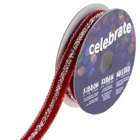 Ruban : Fantaisie : 10 mm x 2.5 m : Rouge : B Ruban : Fantaisie : 10 mm x 2.5 m : Rouge : B