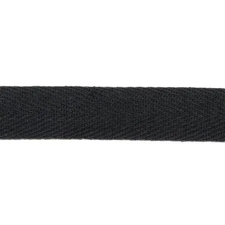 Bobine 25 m Ruban noir sergé coton 20 mm