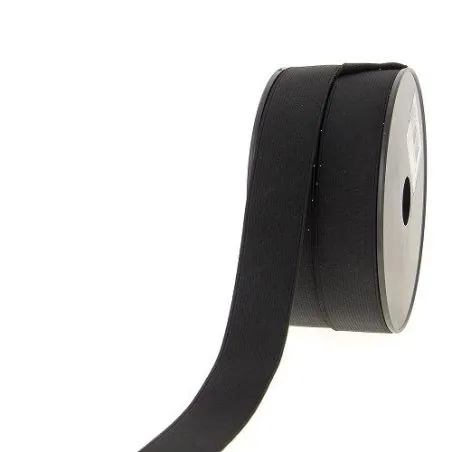 Bobine de ruban noir 25 m Élastique côtelé 25 mm Bobine de ruban noir 25 m Élastique côtelé 25 mm