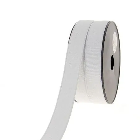 Bobine de ruban blanc 25 m Élastique côtelé 25 mm Bobine de ruban blanc 25 m Élastique côtelé 25 mm