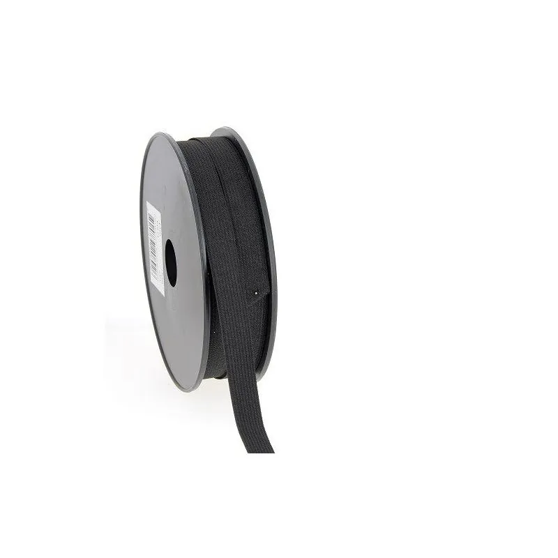 Bobine de ruban noir Élastique maille 15 mm