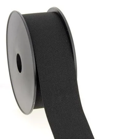Ruban noir Disquette 12 m Élastique maille 50 mm Ruban noir Disquette 12 m Élastique maille 50 mm