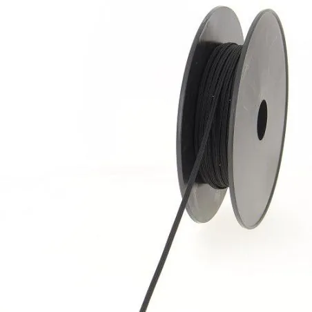 Ruban noir Bobine 50 m Tresse élastique plate 3 mm 4 gommes
