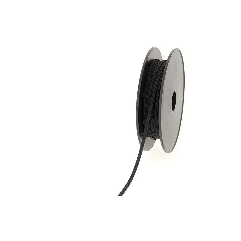Ruban noir Bobine 50 m Tresse élastique plate 4 mm 6 gommes
