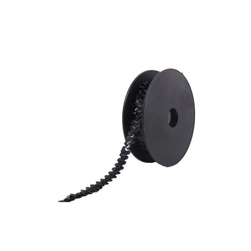 Ruban sequin noir 15 m Élastique paillette 10 mm Ruban sequin noir 15 m Élastique paillette 10 mm