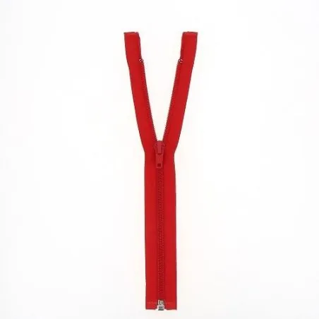 Fermeture éclair rouge séparable - 25 cm
