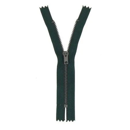 Fermeture éclair pantalon vert bouteille - 12 cm