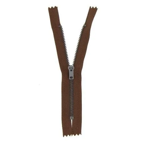 Fermeture éclair pantalon marron - 15 cm