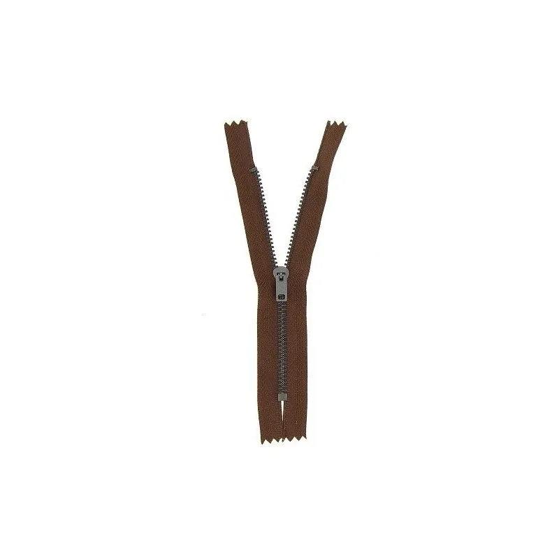 Fermeture éclair marron non séparable pour pantalon - 20 cm Fermeture éclair marron non séparable pour pantalon - 20 cm