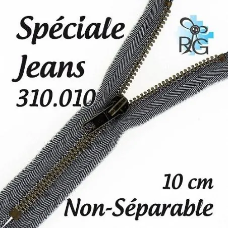Fermeture jeans non séparable 10 cm