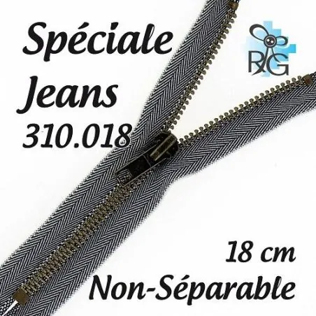 Fermeture jeans non séparable 18 cm