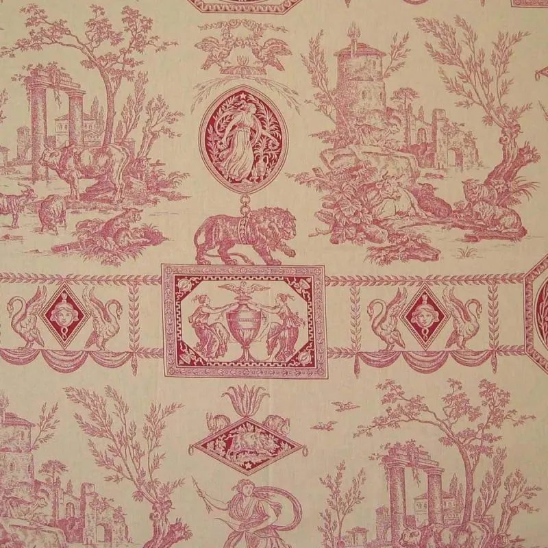 Toile de Jouy 30276 DIANE CHASSERESSE 75 ROUGE Toile de Jouy 30276 DIANE CHASSERESSE 75 ROUGE