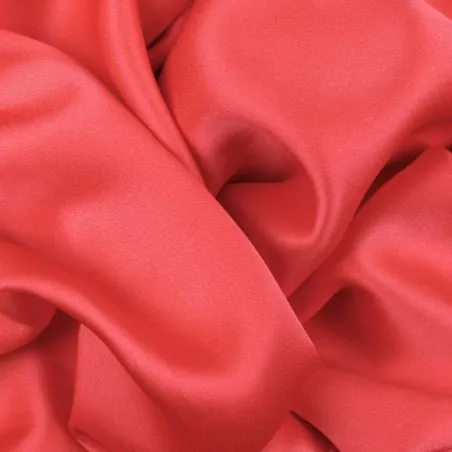 Tissu Crêpe envers-satin de couleur corail