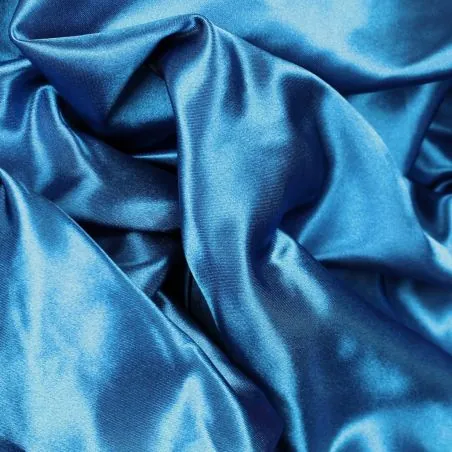 Tissu Satin uni de couleur bleu roi brillant