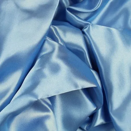 Tissu Satin uni de couleur bleu ciel
