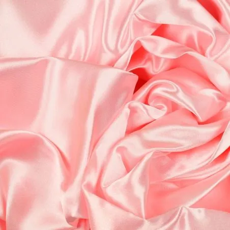 Tissu Satin uni de couleur rose brillant