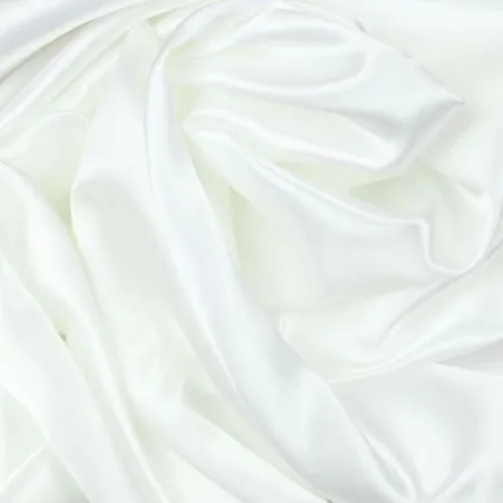 Tissu Satin uni de couleur blanc brillant