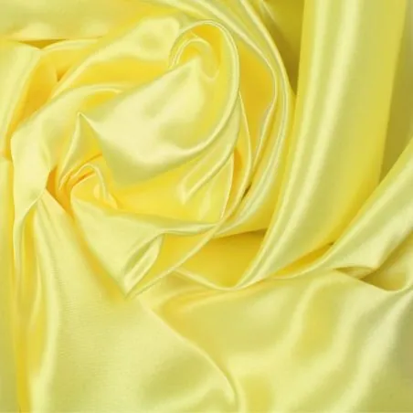 Tissu Satin uni de couleur jaune brillant Tissu Satin uni de couleur jaune brillant