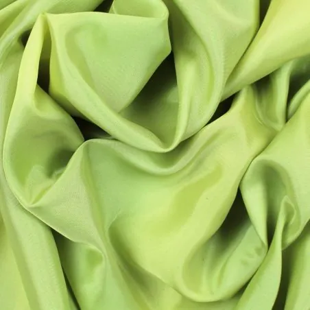 Tissu Doublure acétate unie de couleur vert anis