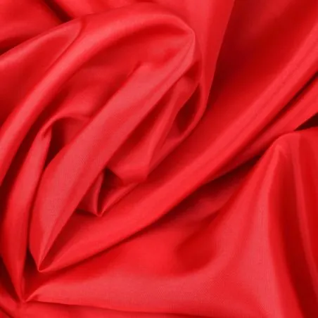 Tissu Doublure acétate unie de couleur rouge