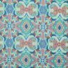 Tissu coton bleu imprimé géométrique Tissu coton bleu imprimé géométrique