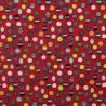 Tissu coton rouge imprimé boules de Noël - oeko tex Tissu coton rouge imprimé boules de Noël - oeko tex