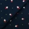 Tissu coton bleu nuit imprimé père Noël - oeko tex