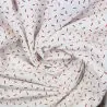 Tissu coton blanc milleraie imprimé confettis rouge Tissu coton blanc milleraie imprimé confettis rouge