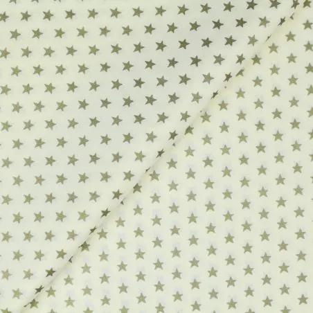 Tissu coton écru imprimé géométrique étoiles doré Tissu coton écru imprimé géométrique étoiles doré