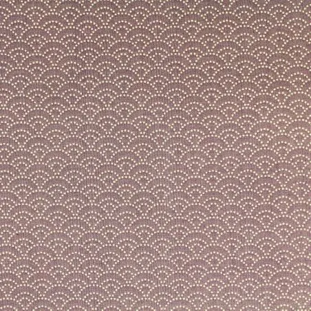Tissu coton parme imprimé géométrique beige