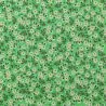 Tissu coton vert imprimé fleuri