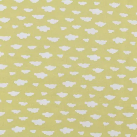 Tissu coton jaune imprimés nuage