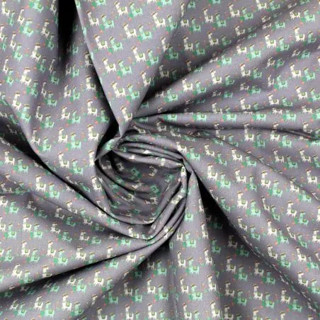 Tissu coton violet imprimés lama Tissu coton violet imprimés lama