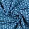 Tissu coton bleu imprimé géométrique