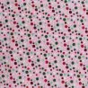 Tissu coton rose imprimé pois multicolore