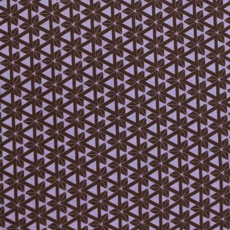 Tissu coton violet imprimé géométrique