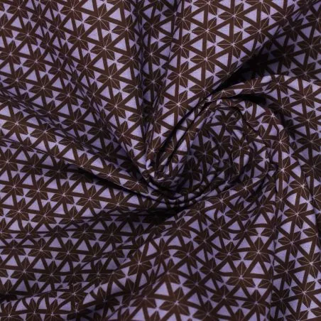 Tissu coton violet imprimé géométrique Tissu coton violet imprimé géométrique