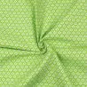 Tissu popeline de coton vert pomme imprimé fleuri blanc - oeko tex