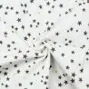 Tissu coton blanc milleraie imprimé étoile