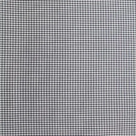 Tissu vichy blanc à carreaux gris