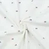 Tissu coton blanc milleraie imprimé drapeau français