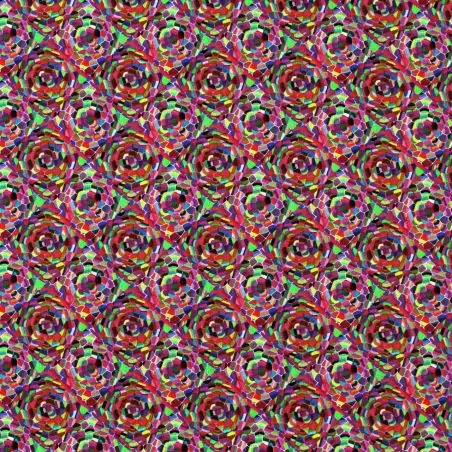 Tissu coton imprimé géométrique multicolore