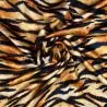Tissu satin de soie noir imprimé tigre - Made in Italy