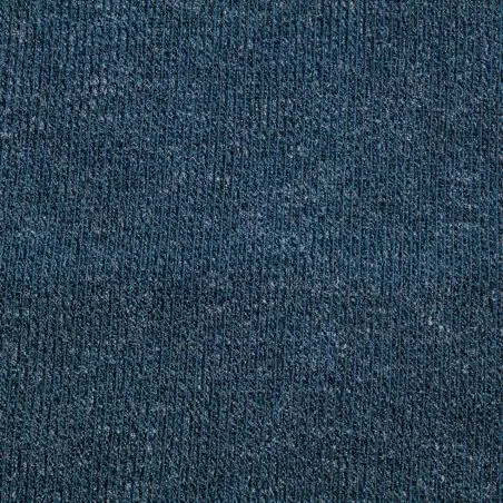 Tissu jersey coton côtelé bleu canard