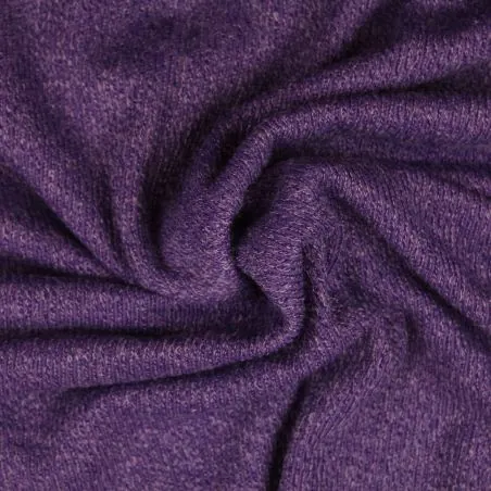 Tissu jersey coton côtelé violet