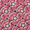 Tissu mousseline de soie rose barbie imprimé étoiles Tissu mousseline de soie rose barbie imprimé étoiles